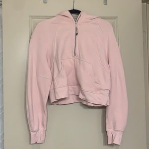 Lululemon 1/2 Zip Scuba Crop Hoodie - Pink